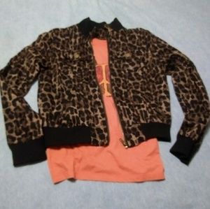 3/$10 Cheetah print bomber jacket